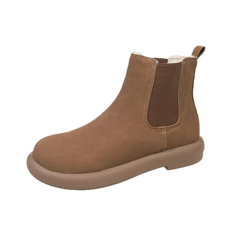 Women Snow Boots 2025 New Plush Warm Winter Classic Suede Ankle Boots Comfortable Thick Sole Womens Slip-on Casual Walking Boots