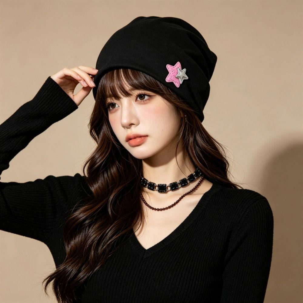Elastic Women's Beanie Hat Ear Protection Brimless Knit Hat Air-Conditioned Rooms
