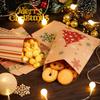 100pcs Christmas Kraft Bags Festive Paper Gift Bags 4 Unique Designs Christmas Party Goody Bags and Buffet Tables Party Supplies