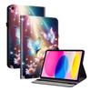 Для iPad (2025)/10.9 (2022) Кожаный чехол-подставка с узором и карманами для карт