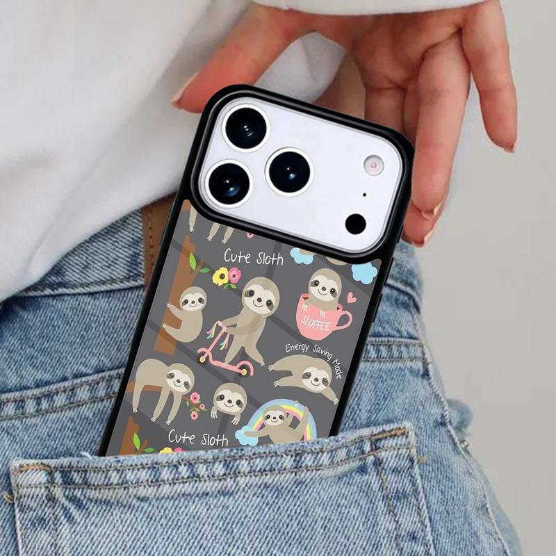 Милый чехол для телефона с ленивцем, заряженным кофеином, для iPhone 16e 15 14 13 12 17 Pro Max Plus Air 17pro Чехол Coque