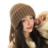 Корейская новая осенне-зимняя шапка для женщин, милая вязаная шерстяная шапка с косичками, однотонная универсальная зимняя шапка от холода
