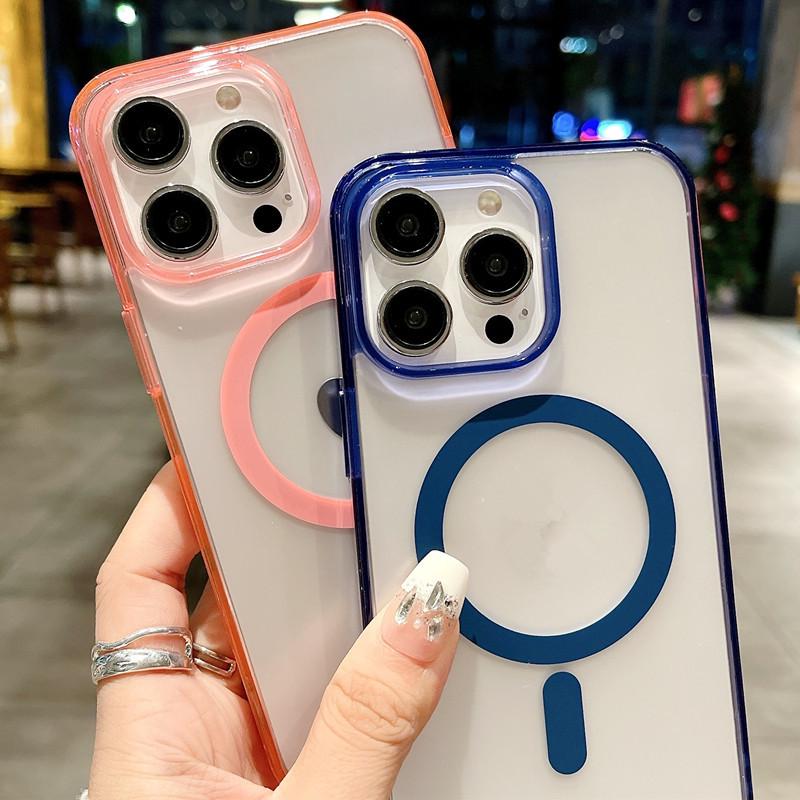 Магнитный прозрачный чехол для iPhone 16 для Apple 15 Pro Max/14 Нишевый/13 с большим отверстием/12 Пограничный/13