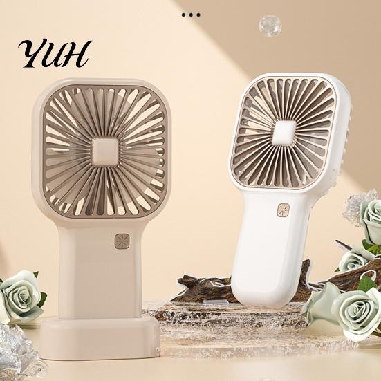 Portable Fan Handheld with Ice Cooling 6 Gear Wind Mini Personal Fans Pocket Size Detachable Base Lightweight Rechargeable Quiet for Office