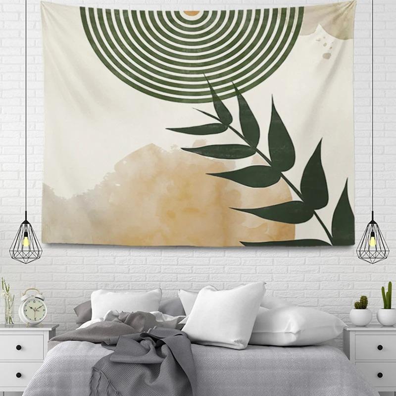 Nordic Plant Pattern Tapestry Aesthetic Home Room Decoration Bohemian Hanging Large Cloth Autumn Simple Bedroom Carpet
