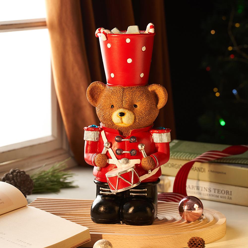 Рождественские ornaments-скульптуры животных Коричневый медведь-барабанщик Собака Идея подарка Коробка Красивый скейтборд Пингвин Рождественские украшения для дома