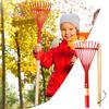 Kids Rake with Hardwood Handle, Vibrant Color Head, Lightweight, Child Size, Garden Lawn Rake for Leaves, Children Garden Tool Gift