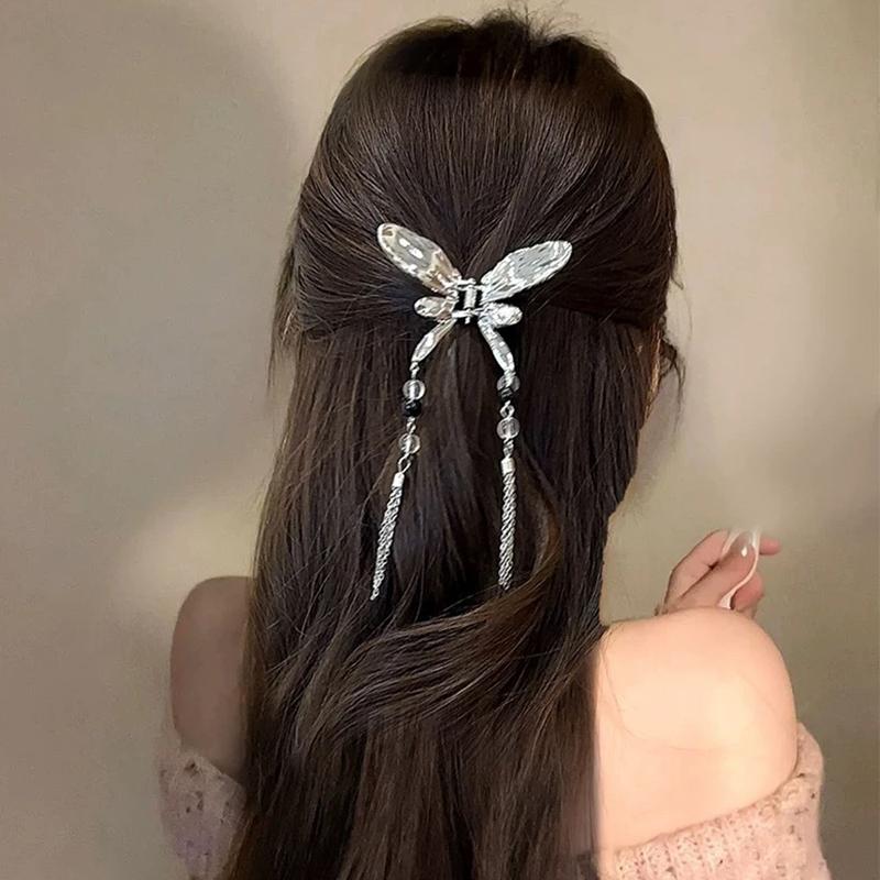 Милые кисточки для волос в виде бабочки для женщин и девочек, элегантные простые заколки-акулы, изысканные кавайные аксессуары для волос, подарки
