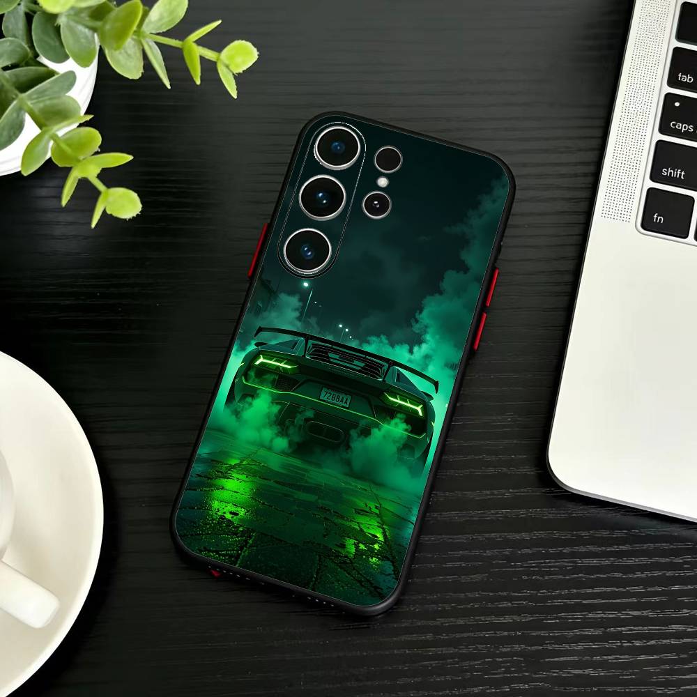 Спортивный Крутой Чехол Для Телефона На Автомобиль Для Samsung S26,S25,S24,S23,S22,S21,S20,S30,Ultra,Plus,Fe,Note,5G Черный Чехол