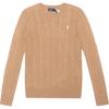Polo Solid Color Crew Neck Pullover Sweater Women Sweater Camel 211910421-002