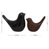 Creative Black and Brown Glossy Ceramic Birds Figurines Home Decorations Accessories Party (Pack of 2)