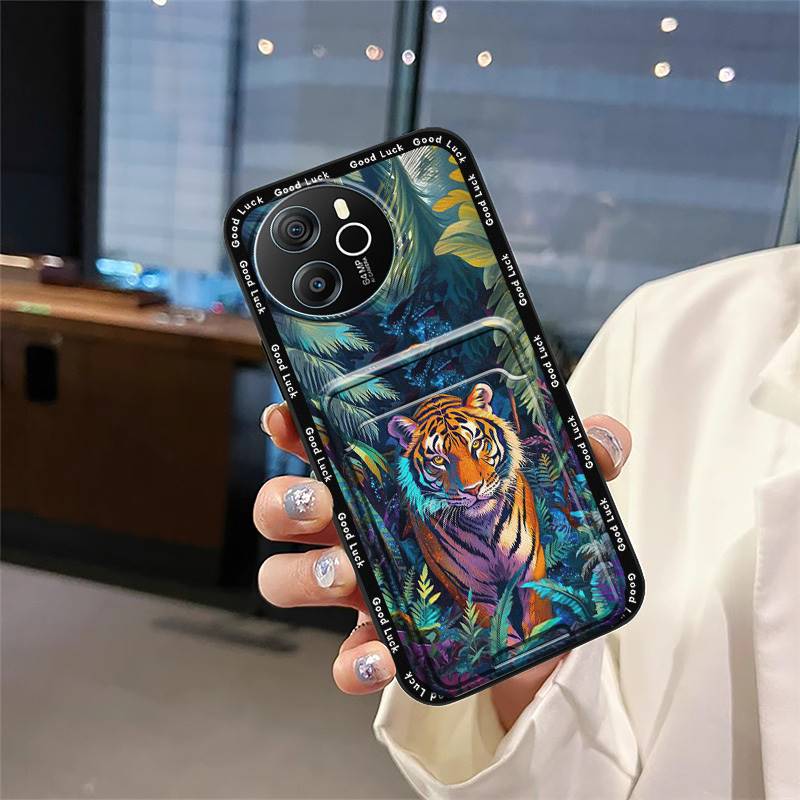 TPU Full Wrap Phone Case For Blackview Shark8/Oscal Tiger12 Card Slot Cartoon Silicone Cover Soft Case Anti-knock Cute