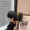 Ромбовидная цилиндрическая сумка женская новая модная текстурная универсальная сумка через плечо на цепочке, модная сумка на плечо