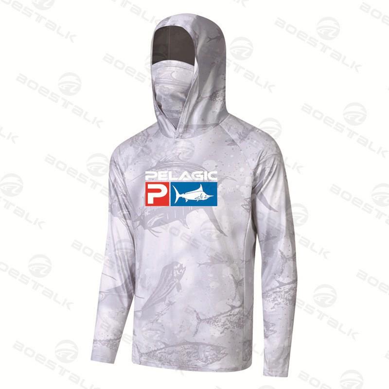 Pelagic Fishing Clothes Men's Outdoor Sportswear Hooded Sun-protection Shirt Quick-drying