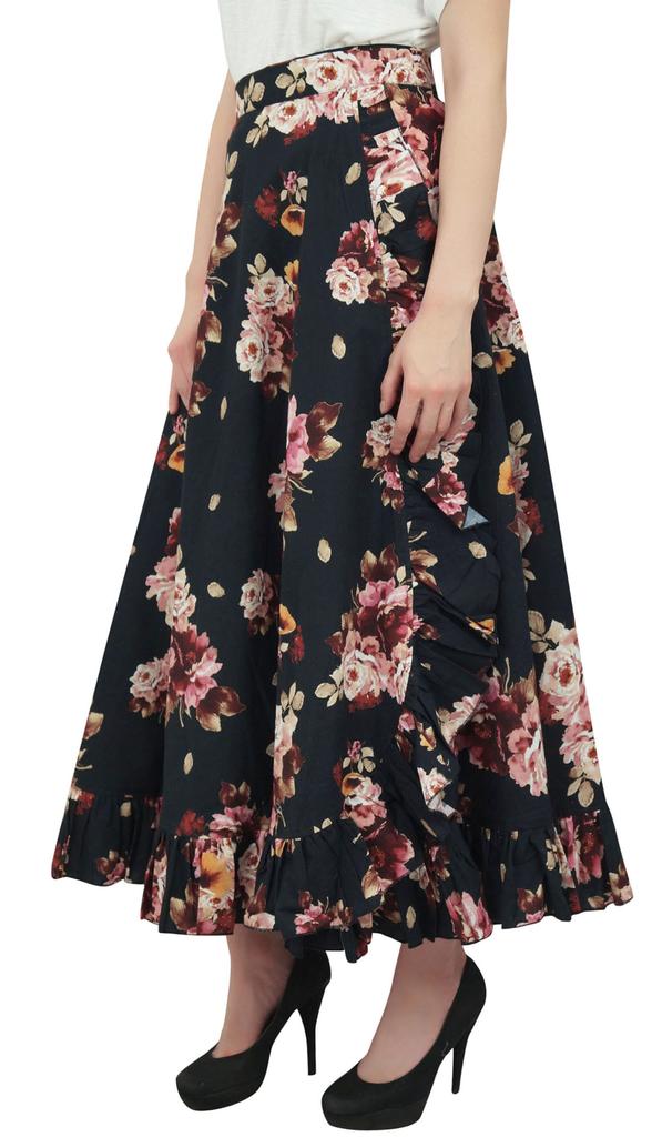 Phagun Женская накидка Magic с цветочным принтом и хлопковым поясом и оборками