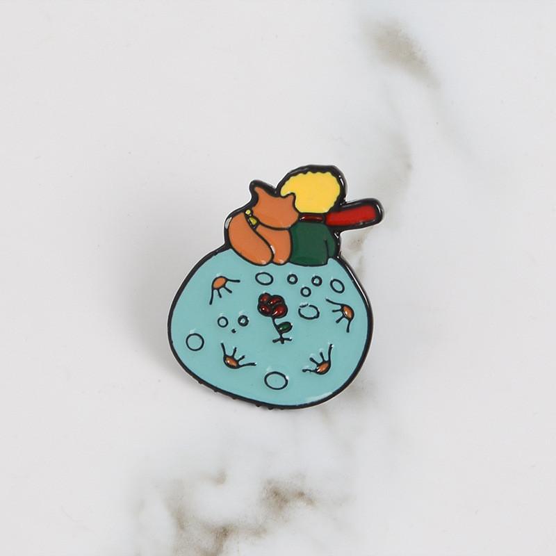 Синяя эмаль Уникальная брошь-пинка с мультяшным персонажем Стильный значок из сплава для ношения Унисекс