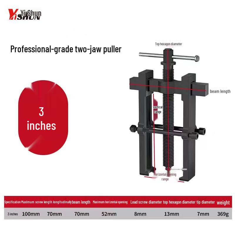 Two-Jaw Multi-Function Bearing Puller for Shaft and Wheel Disassembly