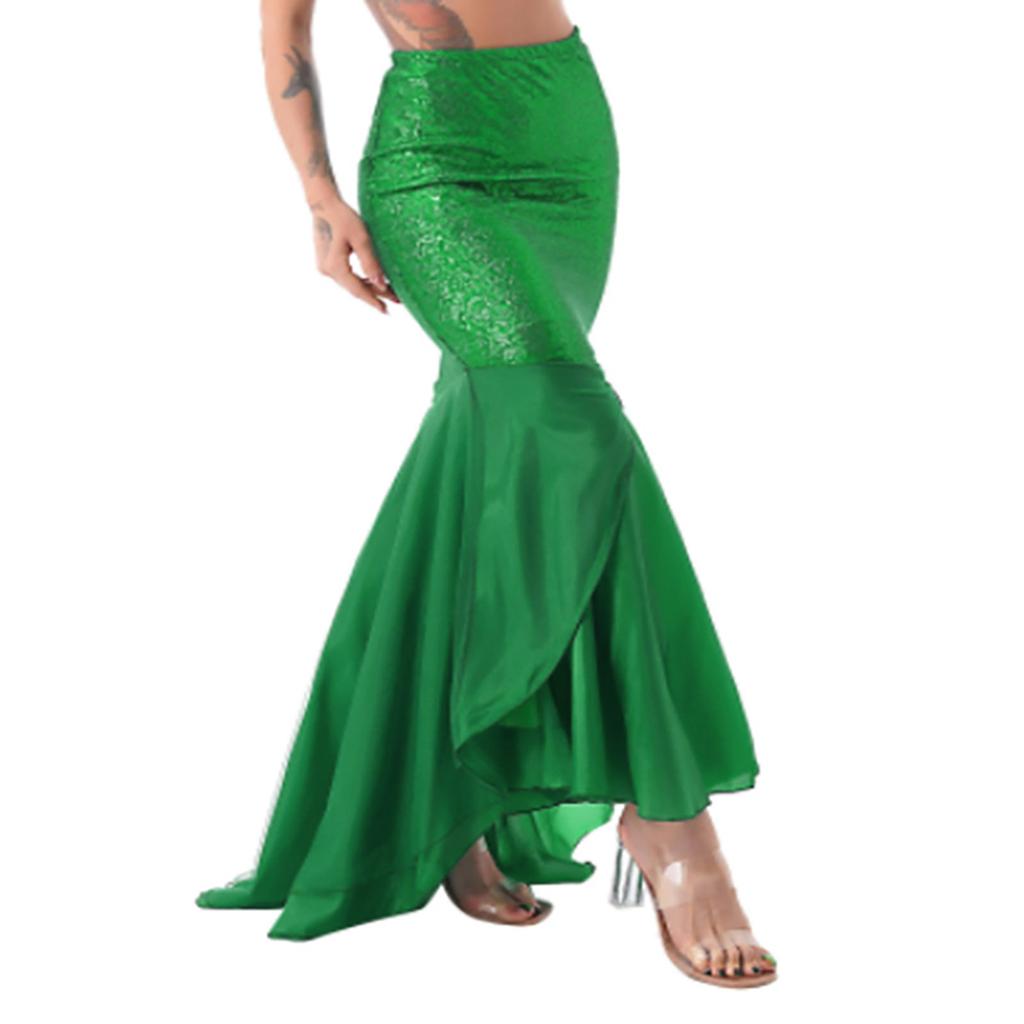 Women's Costume Sequin Maxi Skirt Cosplay Halloween Party Dress