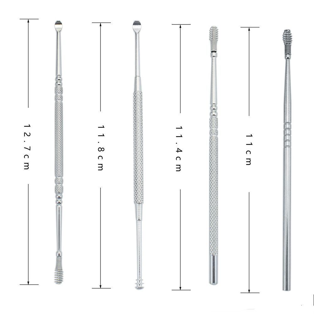 Care Stainless Steel Double-headed Ear Cleaner Spiral Earwax Remover Spring ear picker Ear Curette