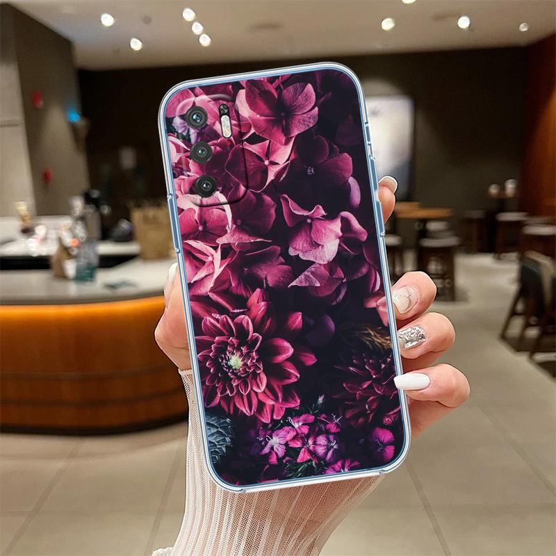 NH24 Flowers rose Pink Transparent Phone Case for Samsung Galaxy A04 A04S A14 A23 A34 A54 M23 M33 M52 M53