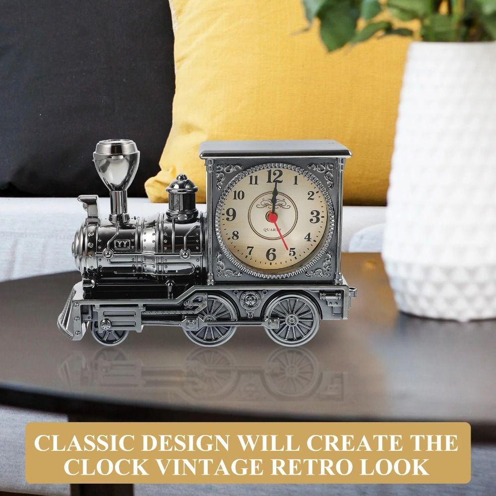 Plastic Table Clock Cartoon Desktop Clock Desk Decor Train Alarm Clock Home