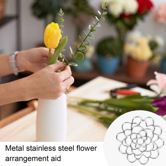 3 Pcs Stainless Steel Flower Grid 4/5/6 Inch Floral Arranging Tool Reusable Wire Flower Frog Grid for Easy Flower Arrangement
