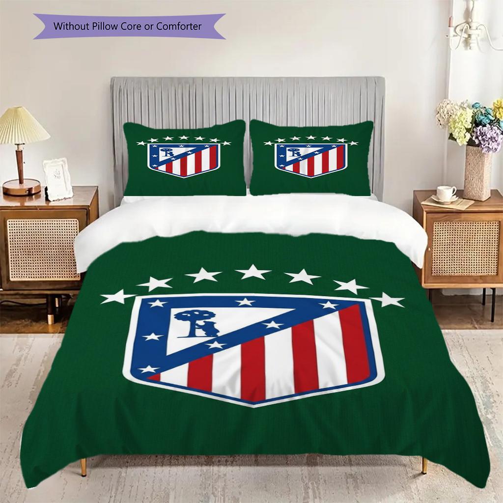 Vibrant Stripes Stars Emblem Bedding (1 * duvet cover + 2 * pillowcase, without core) Duvet cover and pillowcase Bedding set Soft and comfortable