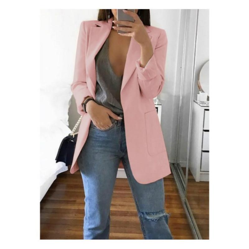 Women's Fashion Jacket Mid-Long Sleeve Single Breasted Casual Warm Jacket