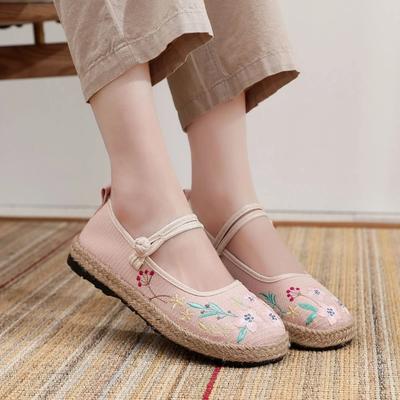 Модная эстетичная повседневная льняная обувь с круглым носком для женщин 39 Повседневная мода 2025 Дешевая Распродажа Высокое качество Корейская женская обувь