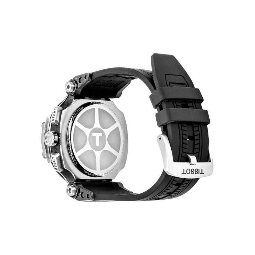 Tissot Часы с кварцевым механизмом серии Racing, водонепроницаемость 100 м, корпус 43 мм из нержавеющей стали, силиконовый ремешок, мужские часы T115.417.27.011.00
