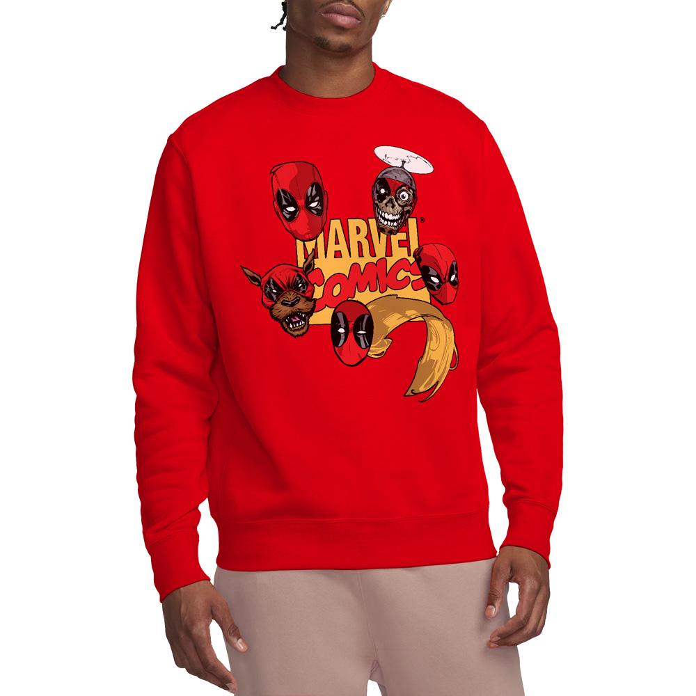 Deadpool Unisex Adult Character Heads Sweatshirt