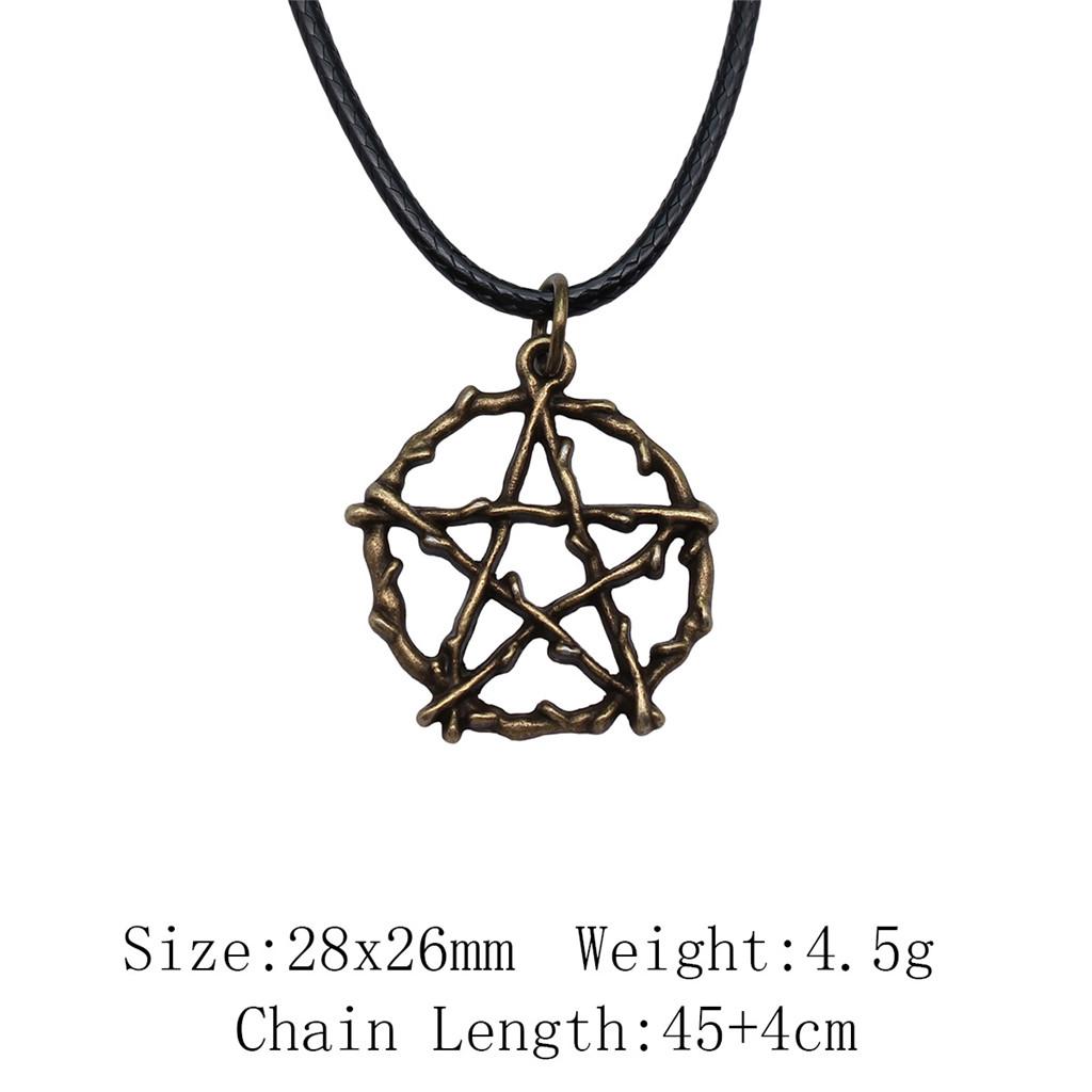 Birthday Gifts Choker Sun Moon Pentagram Necklace Leather Chain 45cm Art Supplies Neck Pendants