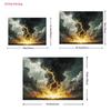 2D Halloween Party Backdrop Cloth Dark Cloud Thunderstorm Themed Wall Hanging