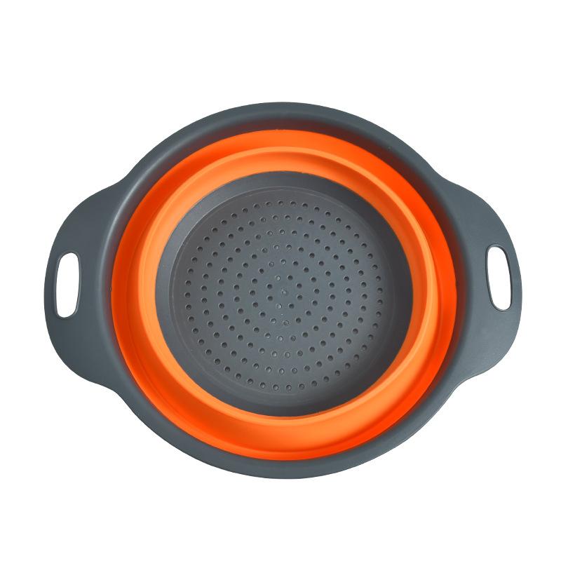 Silicone Folding Vegetable Basket Collapsible Washing Drainer with Handle Fruit Vegetable Filter Basket