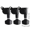 6 Pieces Black Guitar Tuning Pegs 3L3R Configuration String Tuning Pegs  For  Guitar