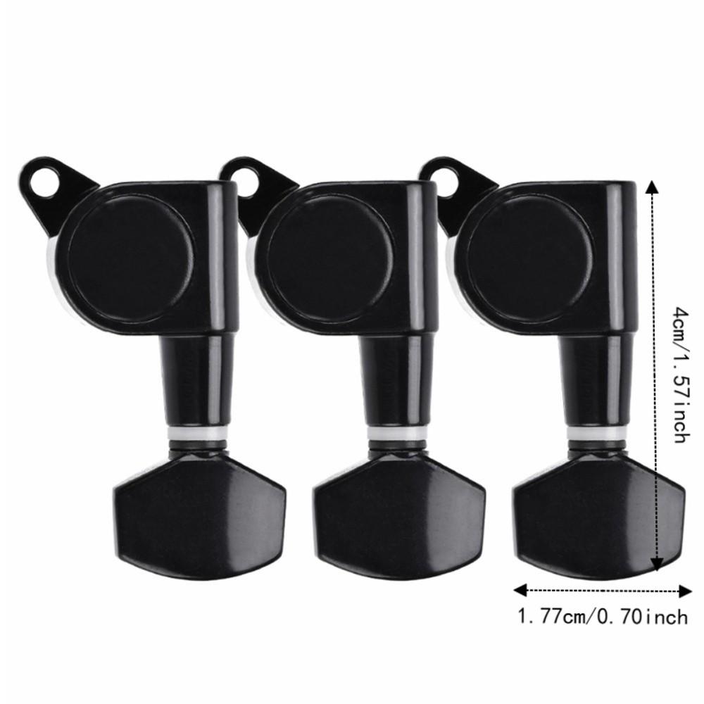 6 Pieces Black Guitar Tuning Pegs 3L3R Configuration String Tuning Pegs For Guitar