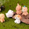 DIY Creative Mini Puppy Statue Resin Dog Ornament Figurines Animal Miniature Cake Decoration