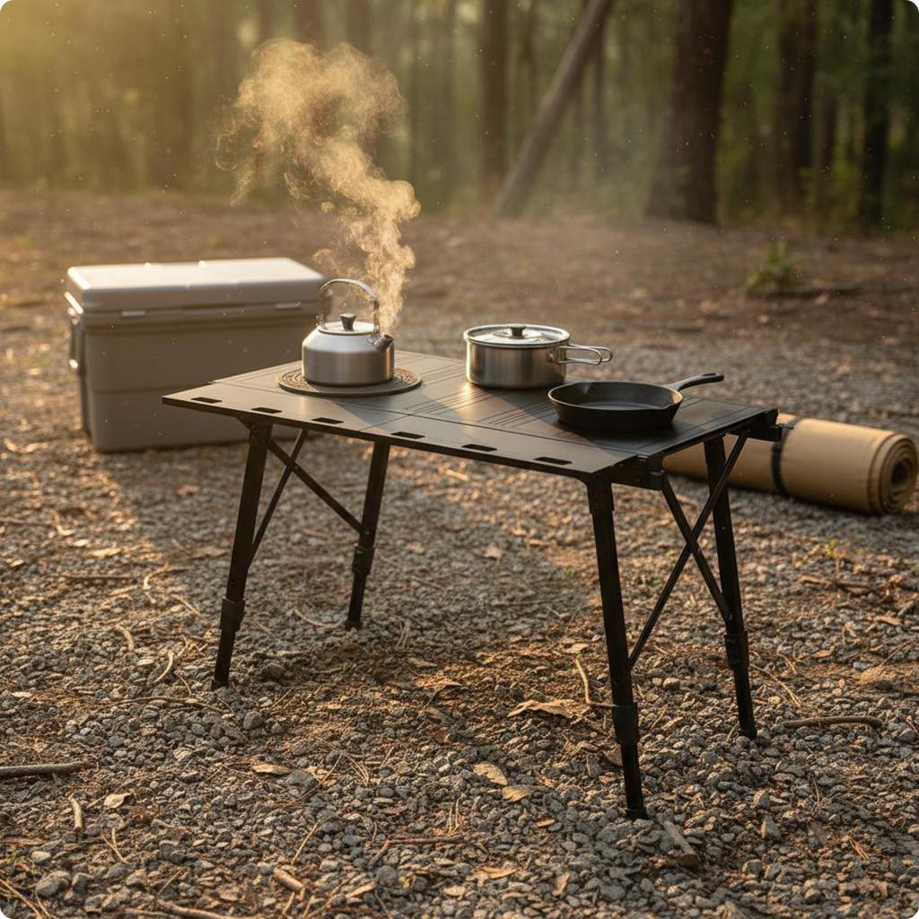 Camping Kitchen Table Lightweight Cooktop Cooking Surface Space-Saving Storage