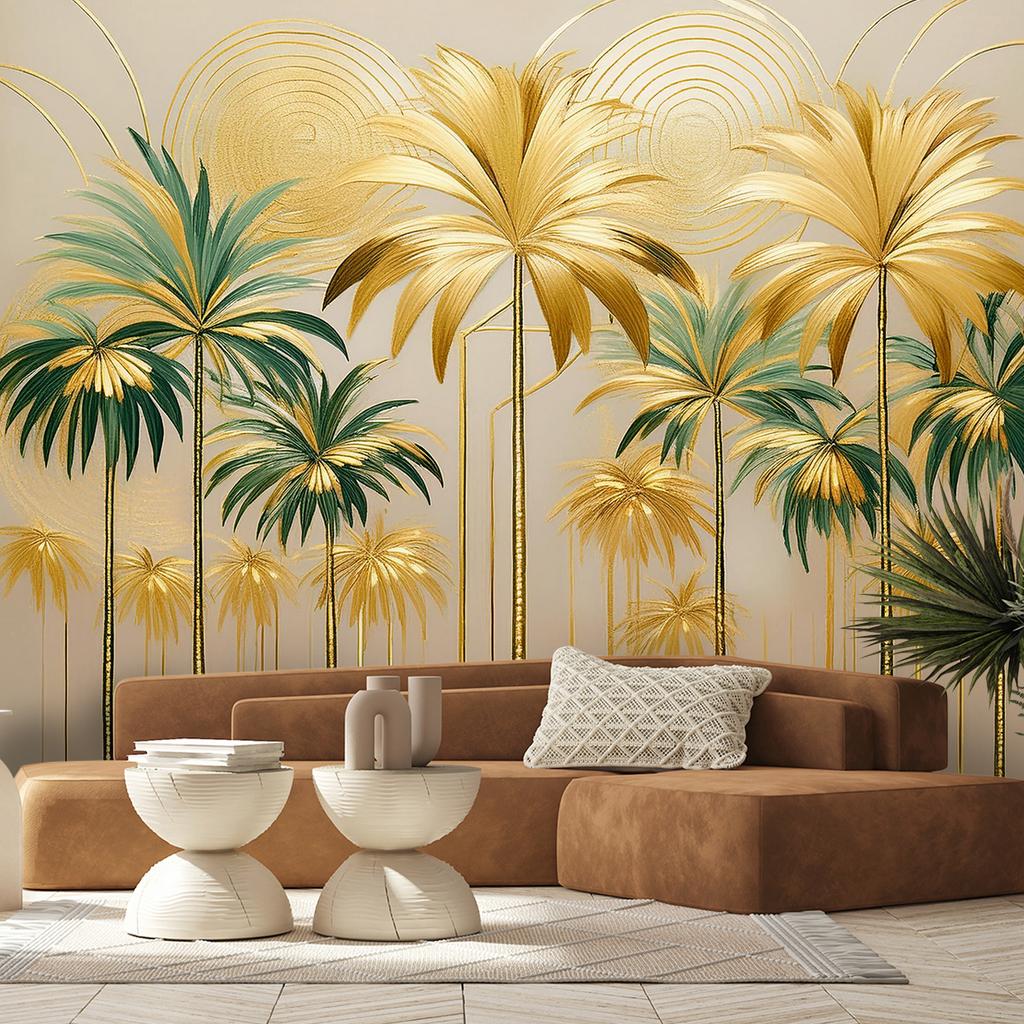 Wallpaper Golden Palms Abstract