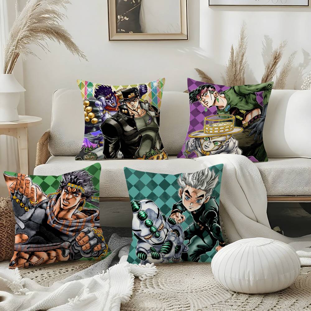 J-Jojo B-Bizarre Adventure Наволочка для дома, общежития, спинки стула, короткий плюш, двусторонняя печать, подушка для офисного сна