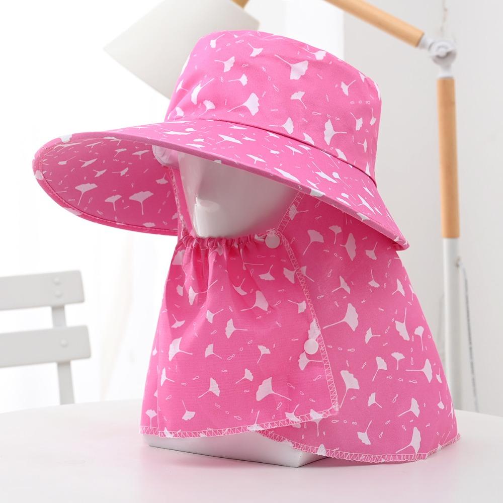 Face Mask Sunshade Shawl Cap Printing Agricultural Work Hat Casual Wide Brim Sun Hat Outdoor