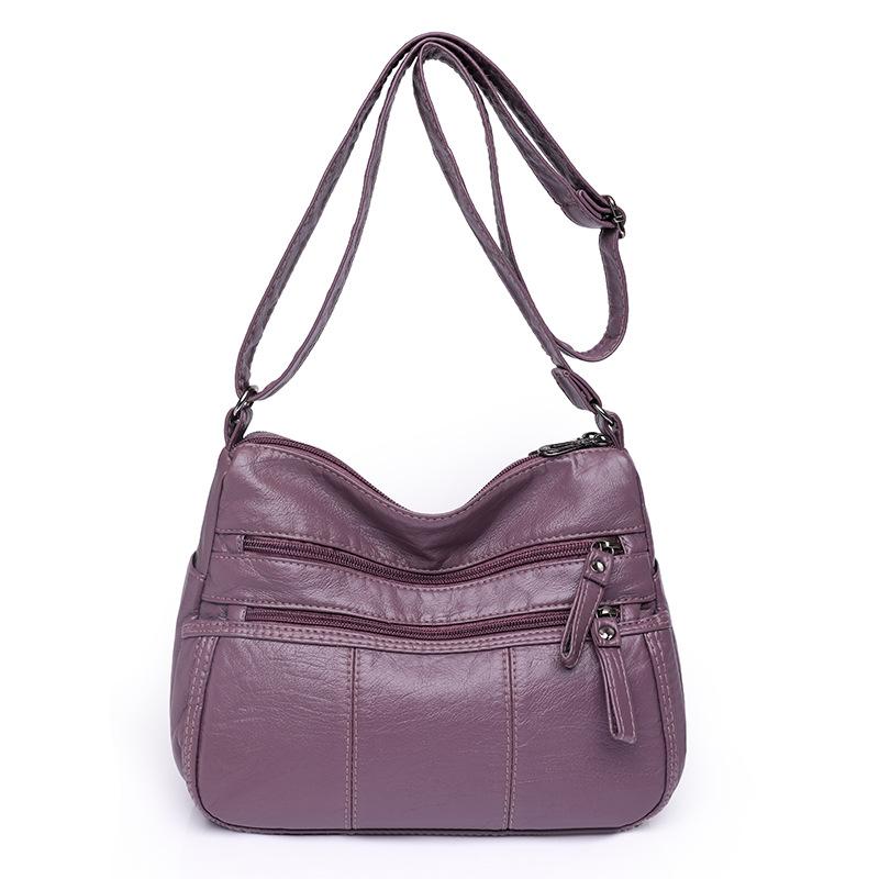 New Women's Bag Soft Leather Texture Messenger Bag Large Capacity Casual Shoulder Bag Simple Large Capacity Small Square Bag