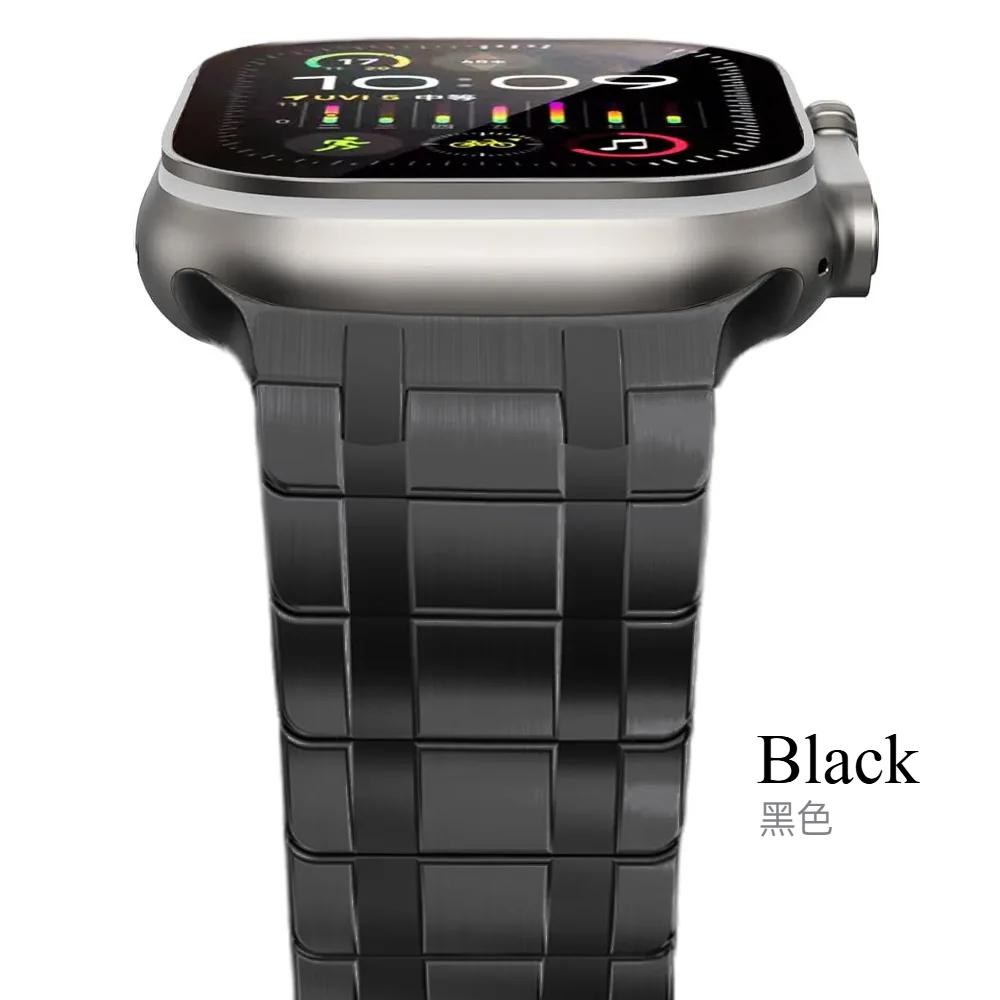 Магнитный ремешок-петля для Apple Watch Series10 46 мм, браслет-звено для iWatch Ultra 2 49 мм 9 8 7 6 5 4 45 мм 44 мм 42 мм, браслет из нержавеющей стали