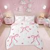 Erosebridal Blue Bow Bedding Set Twin Size - Teen Girl Coquette Bow Comforter Set for Kids Preteen Preppy Trendy Modern Bows Quilt Sets Blue