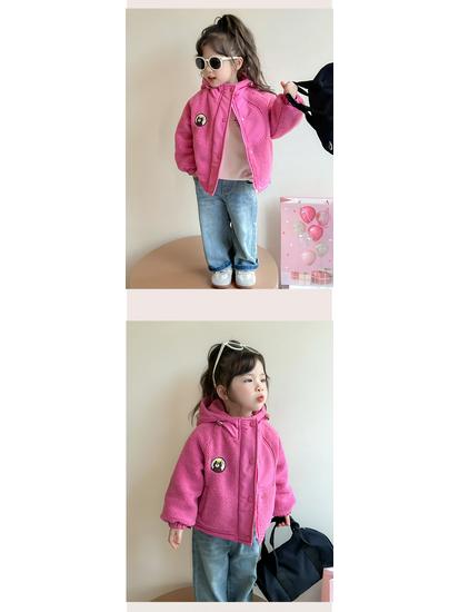 Девичья стеганая зимняя хлопковая куртка на флисовой подкладке - Модное детское пальто.