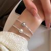 S925 Sterling Silver Crushed Silver Gray Pearl Bracelet Girl