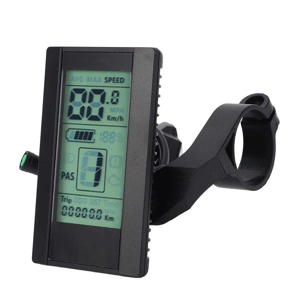 Electric Bike LCD Display Meter 2.7 Inch Screen 24V 36V 48V 52V Backlight Brightness Adjustable Water Resistant LCD