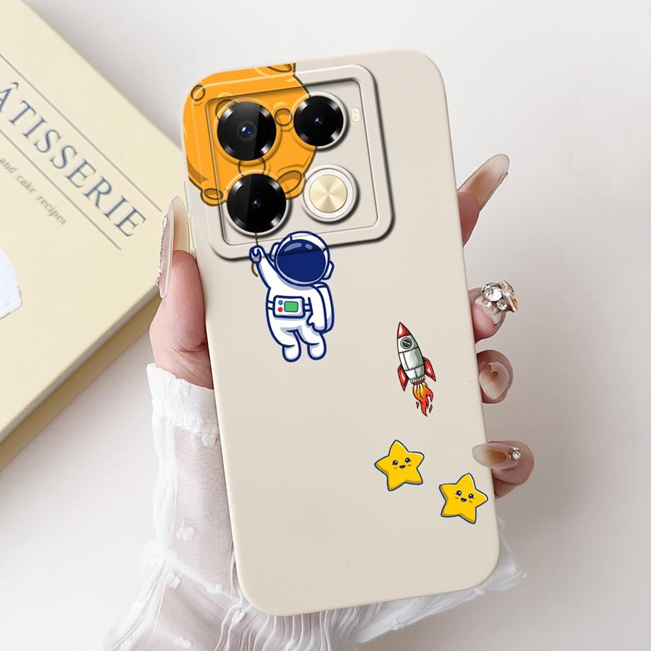 Для Infinix Note 40 X6853 / Note 40 Pro 4G 5G / Note 40 Pro+ Plus Чехол-крышка Жидкий силикон Мягкий ТПУ Крутой Стиль Мультяшный Fundas
