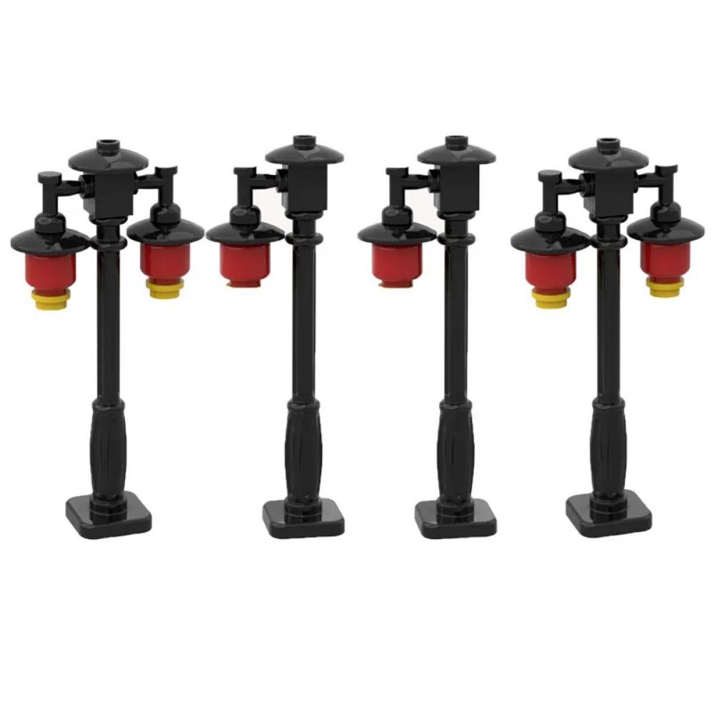 City Street Series Building Blocks Accessories Rail Transit Train Signal Light Railings Brick Toilet Flower Bed Phone Box Toy