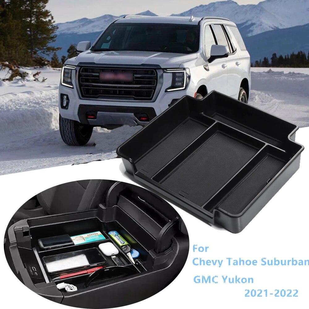 Для Chevy Tahoe Suburban и GMC Yukon 2022 автомобильный подлокотник ящик для хранения центральная консоль органайзер лоток автомобильные аксессуары